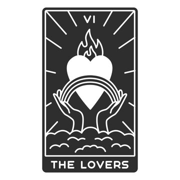 Tarot card the lovers cut out