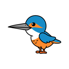 Cartoon Illustration of a Kingfisher Bird