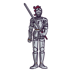 Fototapeta premium Knight's armor color stroke