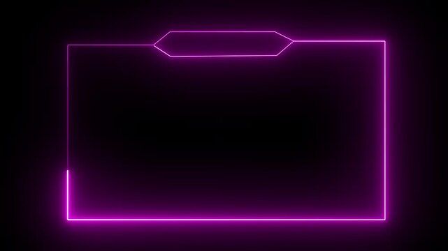 Live streaming neon text frame animation box frame neon frame live streaming game live Stream overlay animation. - Powered by Adobe