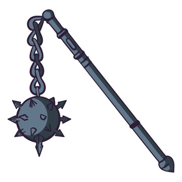 Medieval flail color stroke