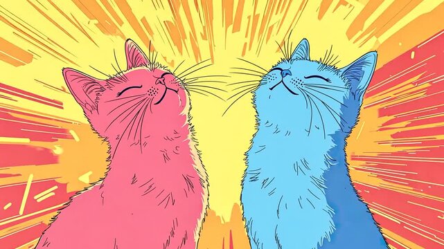 pop cats minimal animation creative design video