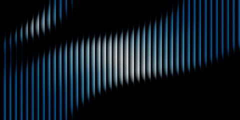 Abstract vertical blue and white striped pattern with dramatic shadow and light