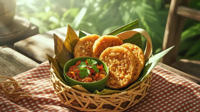 Cinematic Video of Traditional Thai Snack Set on Khantoke Tray with Eco-Friendly Packaging