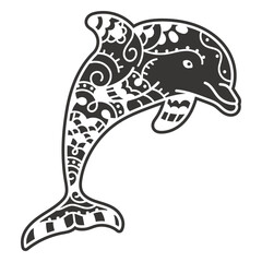 Dolphin sea animal mandala