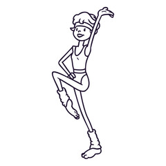 80s woman exercise character