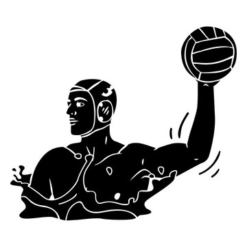 Right handed shooting waterpolo player cut ou