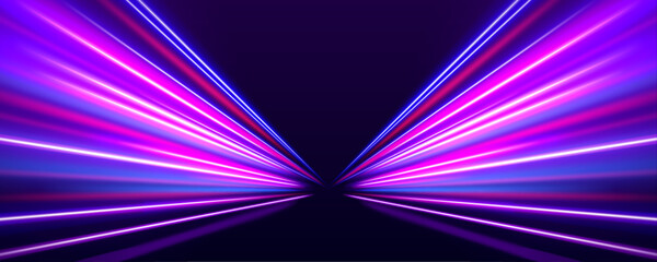 Radiant lines sweep across the frame, curving into smooth electric paths. Deep blue tones mix with sharp crimson glows. The motion forms a vision of rapid futuristic energy. © IvanLi