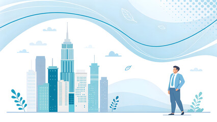 business man with city background