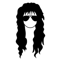 Rocker girl hairstyles filled stroke