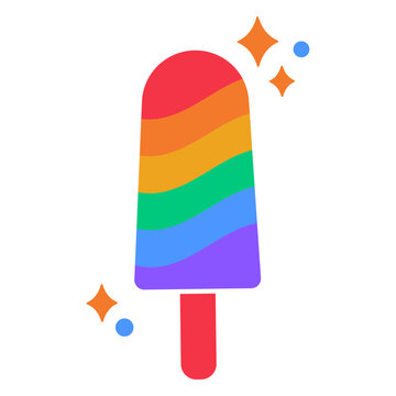 Rainbow popsicle flat