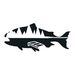 Fototapeta premium Shark sea animal forest cut out