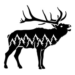 Fototapeta premium Moose wild animal trees cut out