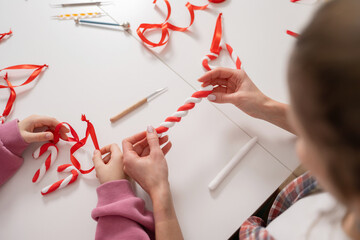 Crafting Christmas decorations with plasticine