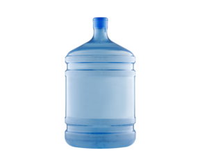 High-quality image of a large blue water cooler bottle isolated on a white background. Perfect for hydration, office, delivery, and packaging themes.