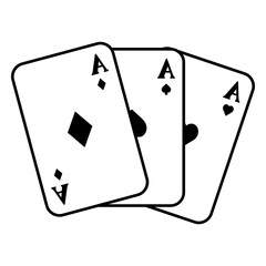 Wild west playing cards filled stroke