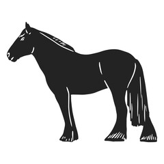 Obraz premium Wild west black horse cut out