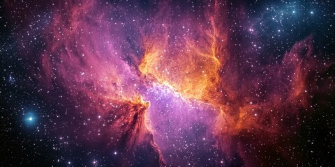 Fototapeta premium A Stunning Cosmic Creation A Celestial Symphony of Stars in a Vibrant, Colorful Nebula Scene