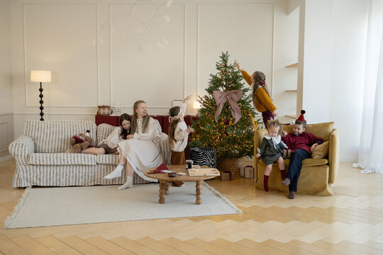 Family enjoying a festive Christmas gathering