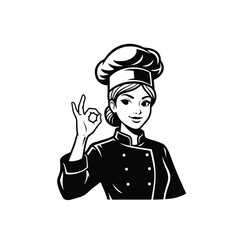 A Female Kitchen Chef Silhouette Vector Free