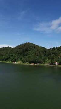 drone view ngebel lake 