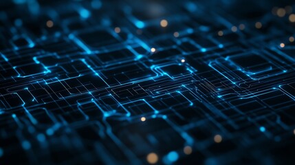 Modern blue circuit board design, great for technology backgrounds and futuristic concepts in digital advertising and technology websites, AI integration