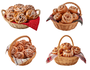 Delicious Cinnabon buns isolated on transparent background