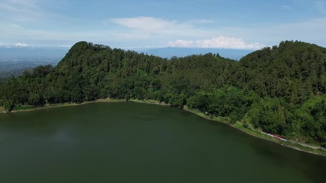 drone view ngebel lake 