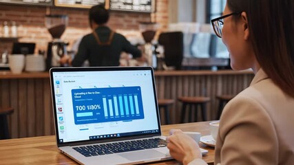 business specialist evaluates performance with composed demeanor, experienced business professional thoughtfully reviews critical performance indicators while enjoying casual coffee session - Powered by Adobe