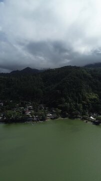 drone view ngebel lake 