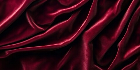 Obraz premium Elegant Burgundy Silk Satin Texture Background with Rich Drapery Folds and Decorative Textile Design