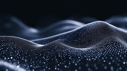 Modern abstract background of undulating dot matrix for technology, science, or futuristic concept designs with depth and captivating visual interest