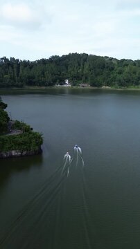drone view ngebel lake 