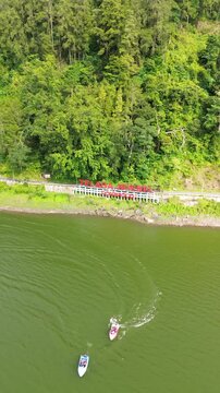 drone view ngebel lake 
