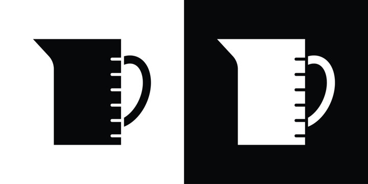 Measuring cup icons vector silhouette design. Vector flat graphic design illustration.