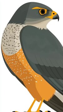 Sharp-shinned Hawk Illustration - A Detailed Look at a Bird of Prey.