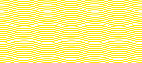 Yellow spaghetti seamless background with wavy pasta lines. Abstract geometric noodle vector texture for Italian cuisine, culinary wallpapers, restaurant menus, packaging, posters, flyers, invitations