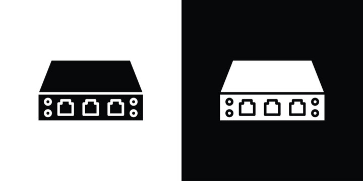 Network switch icons vector silhouette design. Vector flat graphic design illustration.