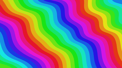 Vibrant Rainbow Wavy Lines: Bright, Colorful, & Fun! Abstract Background for Your Creative Projects