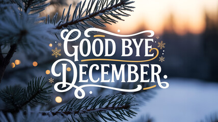 Good bye December card. Best for wishing goodbye december. 