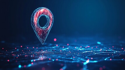 Find your way with this digital map pin, perfect for technology, travel, or delivery services, offering a modern and vibrant aesthetic for your brand