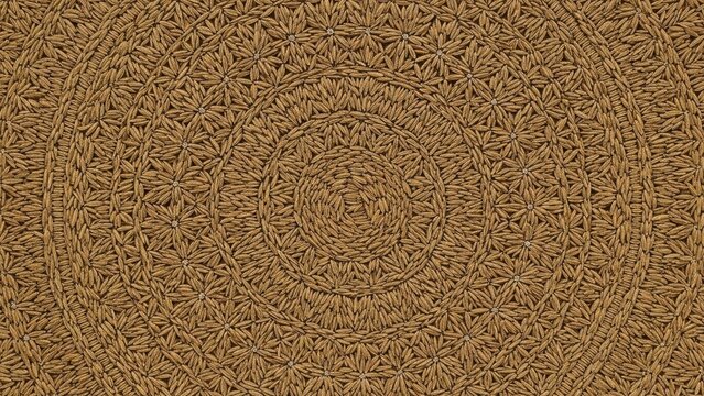Close up overhead view of brown cumin seeds scattered uniformly