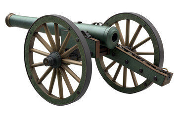 Civil War Cannon 3D Render Isolated &ndash; Napoleonic 12-Pounder Field Gun on White Background