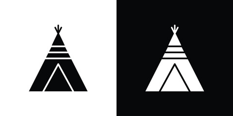 Tepee icons vector silhouette design. Vector flat graphic design illustration. © Cristiane