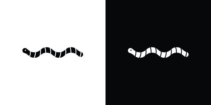 Worm icons vector silhouette design. Vector flat graphic design illustration.