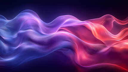 Fototapeta premium Abstract flowing waves of vibrant purple and pink light creating a mesmerizing, ethereal background.