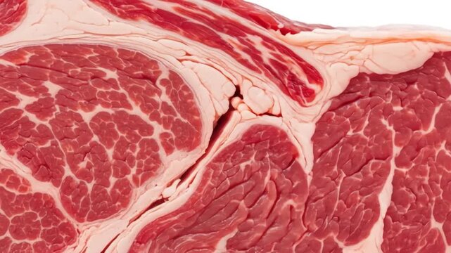 Close-up of raw ribeye steak cuts showcasing marbling and texture details, a culinary delight
