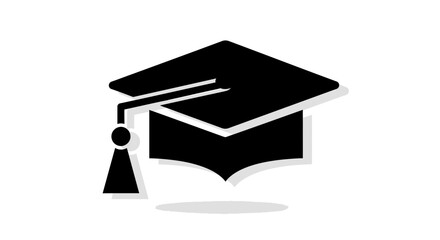 Black Graduation Cap with Tassel Symbolizing Academic Achievement and Education.