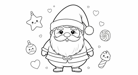 Charming Santa Claus illustration for festive holiday season.