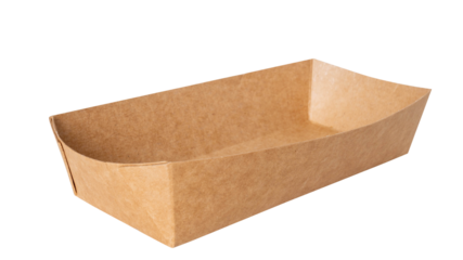 Empty brown cardboard food tray for serving snacks or takeaway